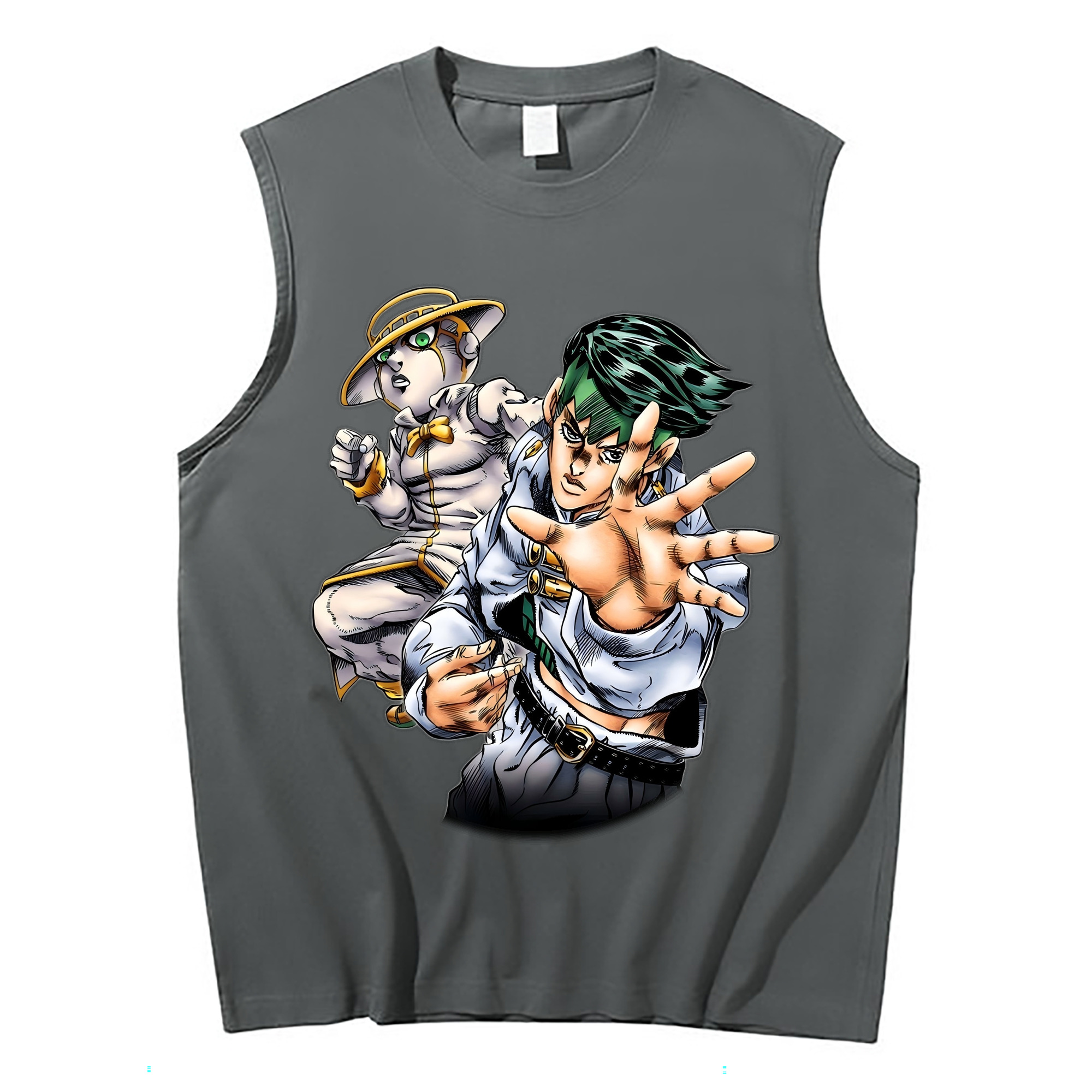 （画像用） ジョジョの奇妙な冒険 岸辺 露伴（きしべ ろはん） JoJo's Bizarre Adventure Rohan Kishibe コットン100％タンクトップ（フロントプリント）